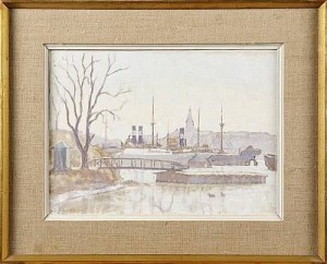 Stockholmsmotiv by Gudrun HOLM - auction artwork with signature