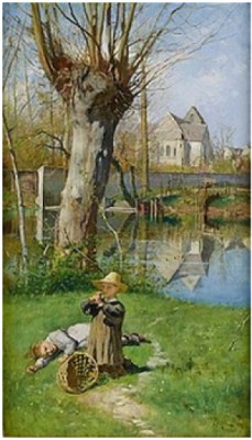 Pastoral Scen Vid Loing by Georg PAULI