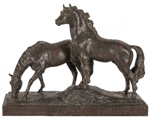 Weidendes Pferdepaar by Arnold HUGGLER - auction artwork with signature