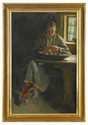 Skala Potatis - Interiör Med Kulla by Anders ZORN