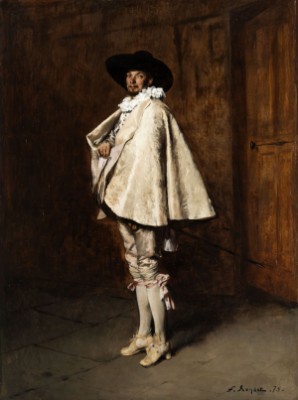 Kavalier In Weisser Seidenmantille by Ferdinand Victor Léon ROYBET - auction artwork with signature