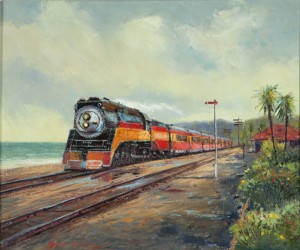 'the Coast Daylight'', Train Running Along The California Coast by Ben ABRIL