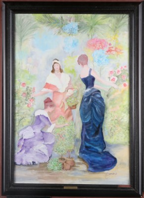 Kvinnor I Trädgård by Karl-Einar JOHANNESSON - auction artwork with signature