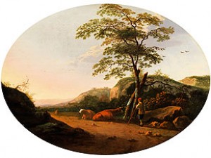 Kühe Mit Hirte In Idyllischer Landschaft by Aelbert CUYP