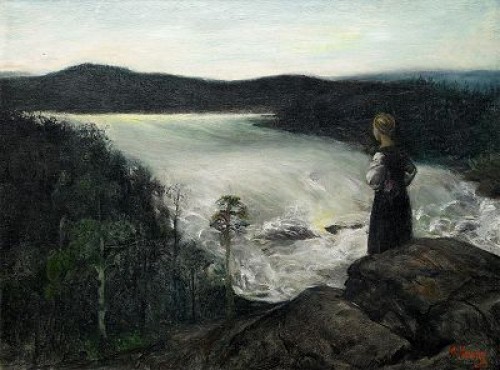 Flicka Vid Brusande Fors by Christian KROHG
