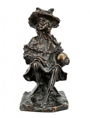A Girl And A Ball by Vladimir Osipovic PERELMAN - auction artwork with signature