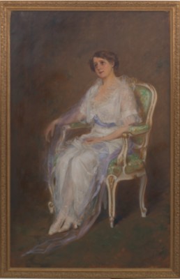 Portrait Of A Lady In A Chair by Robert SCHIFF