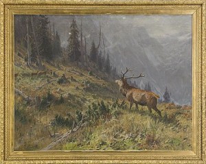 Hjortar I Alplandskap by Arthur THIELE