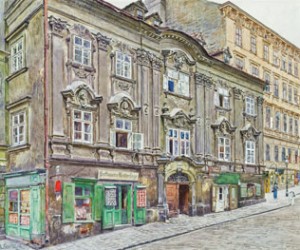 A Baroque House At Ulrichsplatz, Vienna by Ernst GRANER