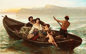 Kärlekspar I Båt by Wilhelm KRAY