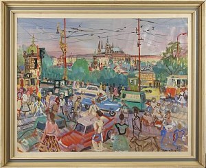 Stadsmotiv by Jaromír JINDRA - auction artwork with signature