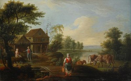 Sjölandskap Med Figurer by Anders HOLM