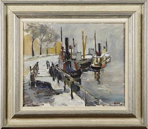 Novembersnö, Hamnen - Norrköping by Gustaf Adolf FAHLE