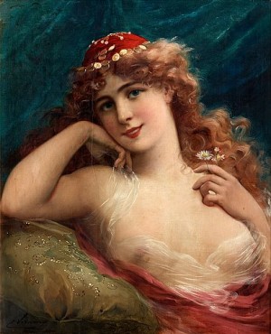 Flicka Med Tusenskönor by Emile VERNON