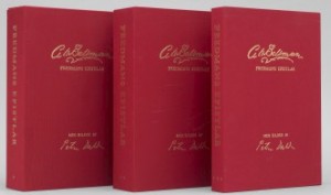 (82) Carl Michael Bellman Fredmans Epistlar”. Portfölj De Luxe, Tre Delar I Rött Tygklätt Fodral by Peter DAHL