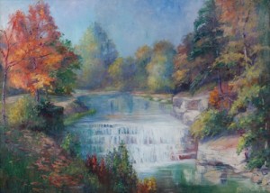 Falls At Fern Cliff by Alberta KINSEY - auction artwork with signature