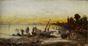 Fischer An Abendlicher Küste by Robert ALOTT