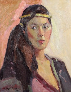 Portrait Of A Lady by Sergei BONGART - auction artwork with signature