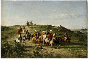 Ryttarsällskap by Adolphe LELEUX