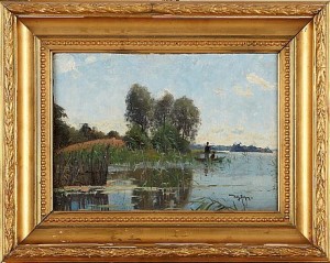 Insjölandskap Med Fiskebåt by Wilhelm BEHM