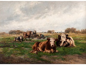 Sich Labende Kühe by Giuseppe PALIZZI - auction artwork with signature