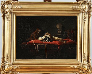 (2) Motiv Med Hundar by Vincent De VOS - auction artwork with signature