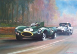 Le Mans 1955 - Jaguar And Mercedes by Dion PEARS