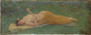 Nu Allongé Sur L'herbe by Louis Joseph Raphael COLLIN