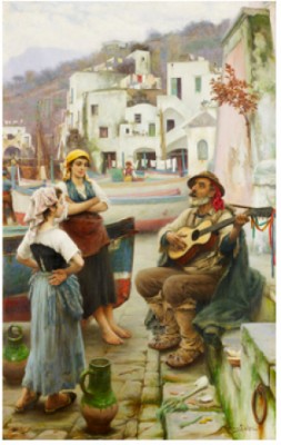 Spelemannen Och Fiskarflickorna - Motiv Från Capri by Horace FISHER
