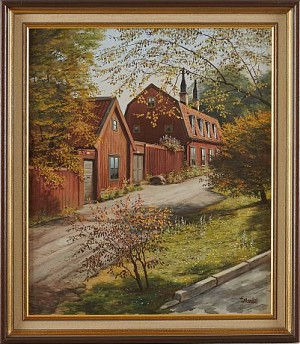 Motiv Från Stigbergsgatan På Söder I Stockholm by Tomas MANDEL - auction artwork with signature