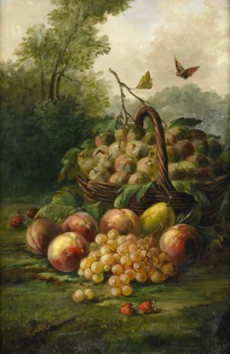 Korg Med Frukter I Landskap by Louis BARDOT - auction artwork with signature
