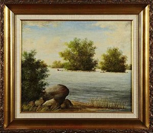 Insjölandskap by Harald NYMAN - auction artwork with signature