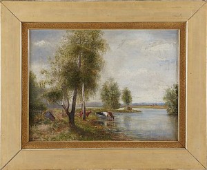Kor I Sommarlandskap by Johan ÖBERG - auction artwork with signature