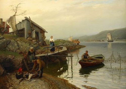 Fiskarfamilj Vittjar Fångsten by Hans Fredrik GUDE