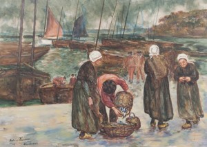 Marchandes De Poissons à Douarnenez by Antoine FERRACCI - auction artwork with signature