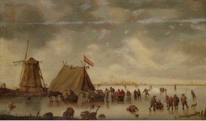 Vinterlandskap Med Skridskoåkare by Jan Josefsz Van GOYEN