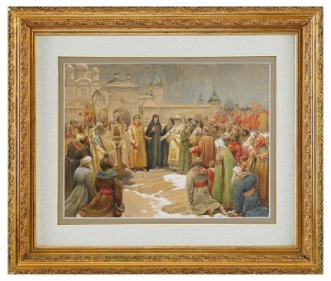 The Election Of Michael Romanov In 1613 by Klavdi Vasilivich LEBEDEV
