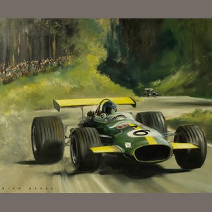 Jacky Ickx In Winning Brabham At 1969 German Gp by Dion PEARS