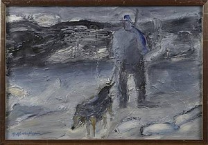 Jägare Med Jakthund by Rolf Erling NYGREN