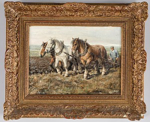 Hästar Drar Plogen by Dirk MEESTERS - auction artwork with signature