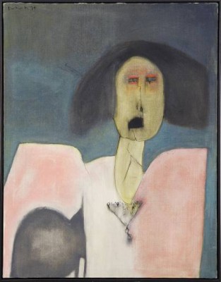 Baba Yaga With Cat by Patricia DOUTHWAITE