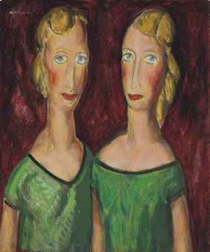 Two Sisters In Green by Alfred Henry MAURER