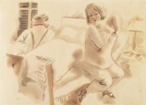 Paar Im Schlafzimmer by George GROSZ