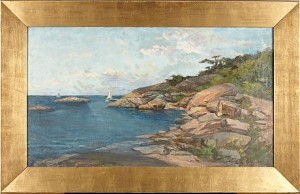 Kustlandskap Med Segelbåt by Anna NORDGREN