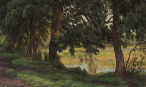 Solbelyst Insjölandskap by Henrik ‘Henrik J’ JESPERSEN