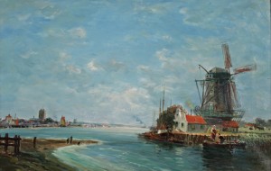 Le Moulin Près De Dordrecht by Gaston Marie Anatole ROULLET - auction artwork with signature