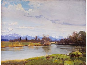 Moorlandschaft Mit Flusslauf Bei Murnau/ Kochel by Willy MORALT