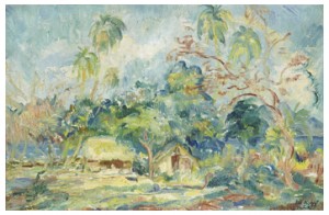 Hyddor Under Palmer - Motiv Från Tahiti by Maxim KOPF