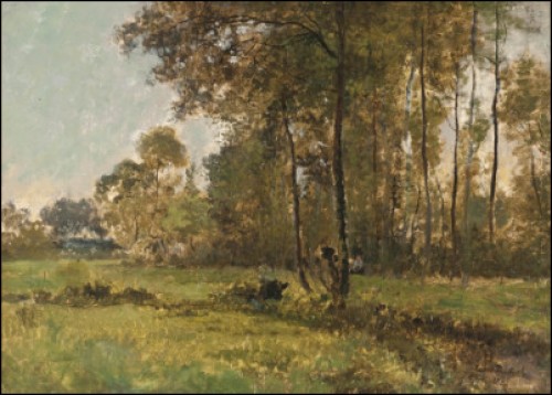 Flicka I Skuggan Av Träden by Cesar De COCK