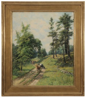 Cows On Sunlit Path by Olive Parker BLACK